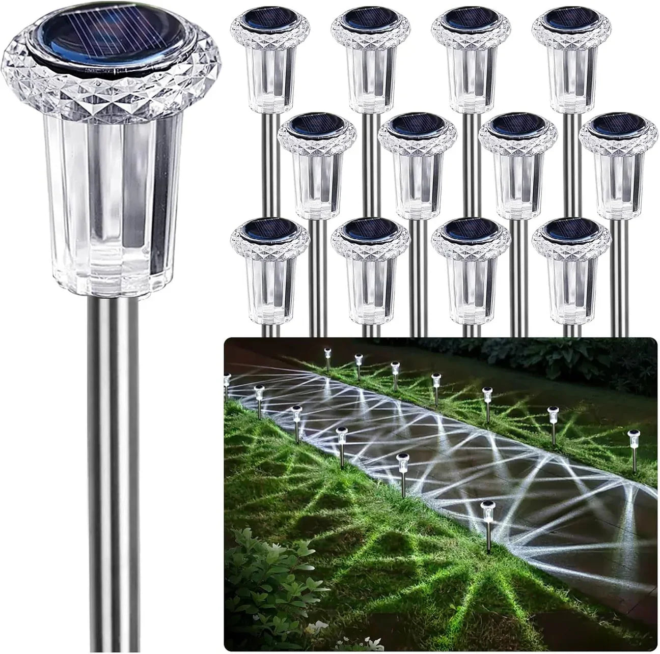 مجموعة أضواء شمسية كريستال – 6 قطع